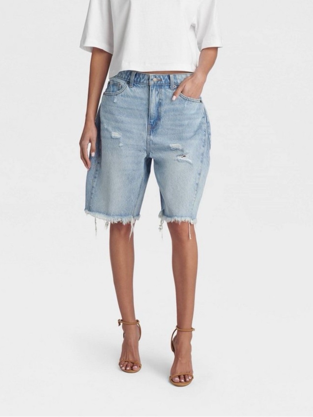 KBB by KAHLANA Distressed Rachel Shorts Sz 17